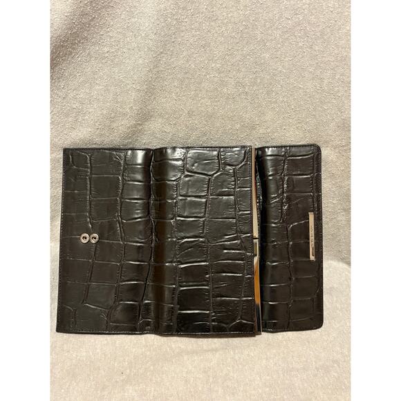Jones New York Black Italian Leather Croc Print Wallet Never Used - Picture 4 of 10